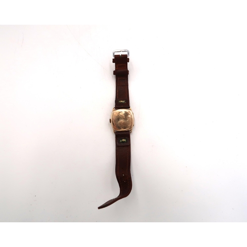 269 - A 9ct (mark rubbed) gold cased ladies wristwatch arabic numerals and with subsidiary seconds at 6 o'... 