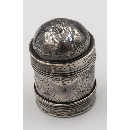 329 - A Georgian silver hallmarked Nutmeg holder with grater.