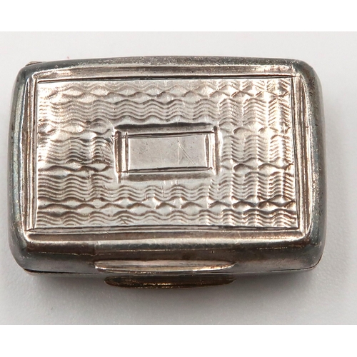 330 - A Georgian silver hallmarked vinaigrette with gilt lined interior