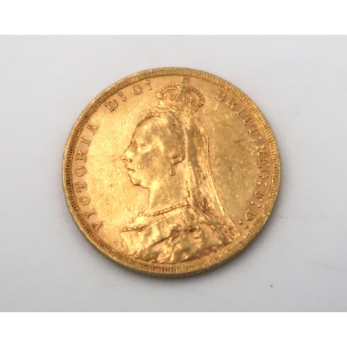 365 - A 1890 Full Sovereign, 7.98grams 22ct gold.