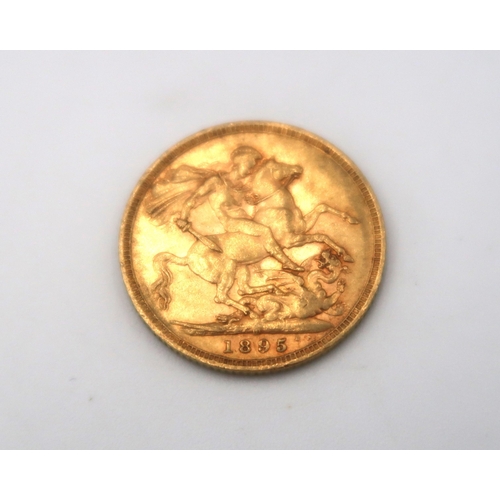 386 - A 1895 Full Sovereign, 7.98grams 22ct gold.