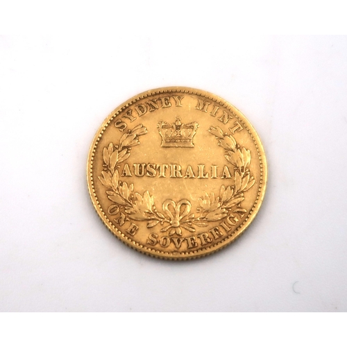 395 - A 1870 Sydney Mint Australia gold full sovereign, 7.98grams