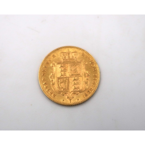 397 - A 1871 Shield back half gold sovereign, approx 4 grams