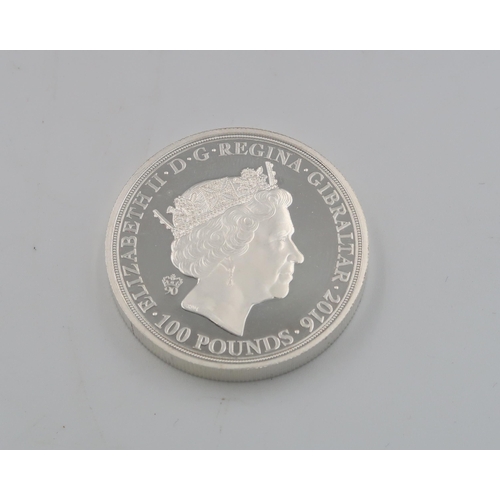 416 - A Gibraltar £100 Silver coin