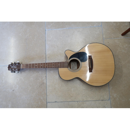 483 - A six string semi acoustic guitar, Takamine G series, semi-acoustic guitar