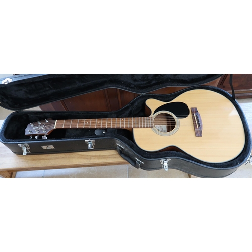 483 - A six string semi acoustic guitar, Takamine G series, semi-acoustic guitar