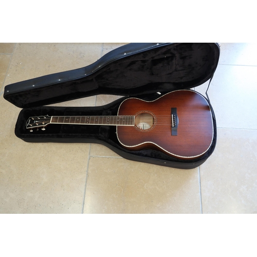 484 - A six string Fender acoustic guitar, Fender Paramount Series, Model PO-220E Orchestra, serial number... 