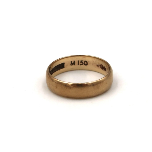 58 - A hallmarked 9ct yellow gold wedding band, size N, 2.9grams.