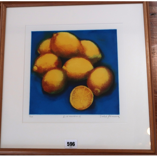 596 - A print of 'Lemons' by Perrin, 38cm x 38cm