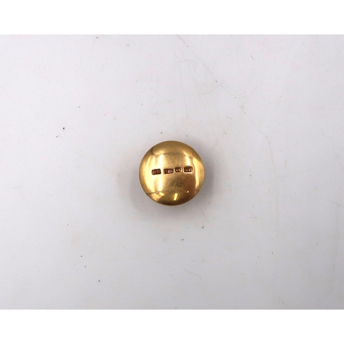 61 - An 18ct hallmarked yellow gold shirt stud, 2.6 grams