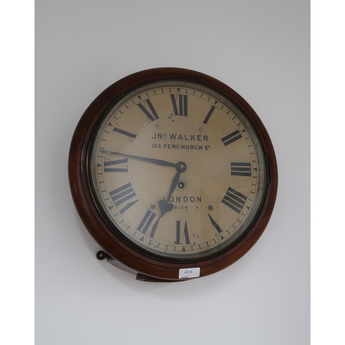 610A - An 8 day Movement Railway clock by J. Walker of London. The 12'' dial marked with number 8159, chain... 