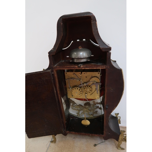 611A - A Louis XV style French Boulle clock, the convex dial with hours and minutes, brass hands, case with... 