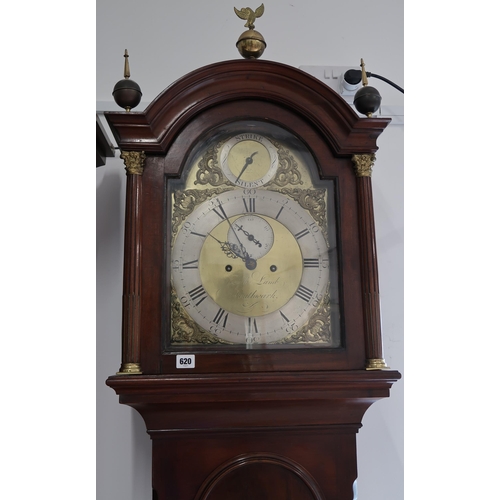 620 - An 8 day early 19th century longcase clock by Joseph Lamb of Southark, brass dial with seconds and s... 