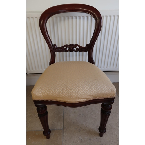 645 - A set of 10 19th century style balloon back dining chairs in solid condition