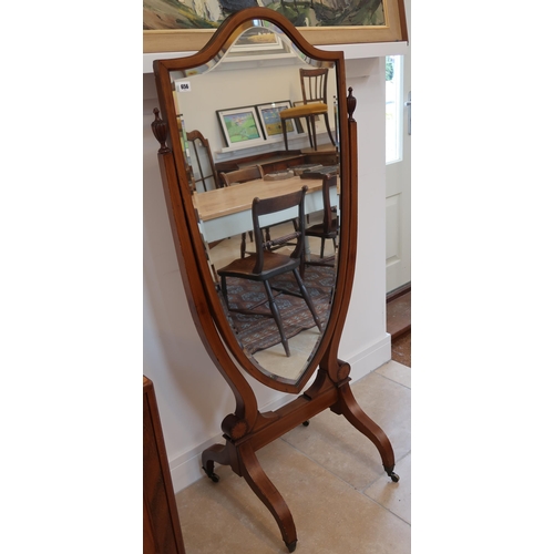 656 - An Edwardian Cheval mirror - Height 150cm