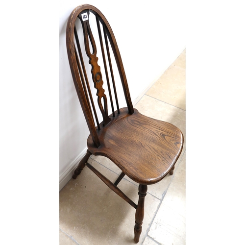 683 - A single ash and elm seated kitchen/dining chair with good patina. 92cm high