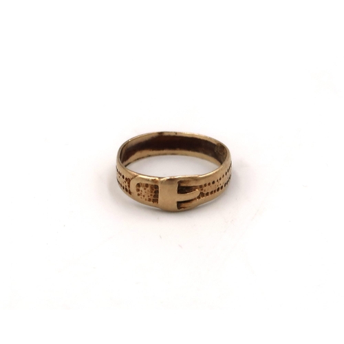 83 - A yellow metal gold ring in the form of a belt, size L, 2.1grams