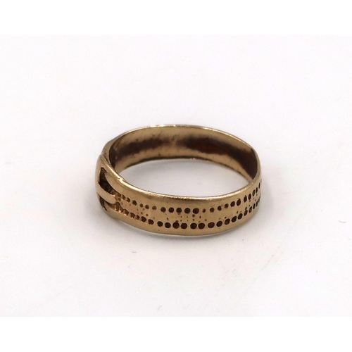 83 - A yellow metal gold ring in the form of a belt, size L, 2.1grams