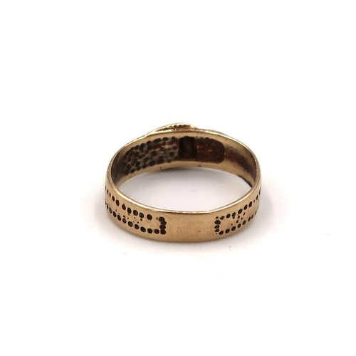 83 - A yellow metal gold ring in the form of a belt, size L, 2.1grams