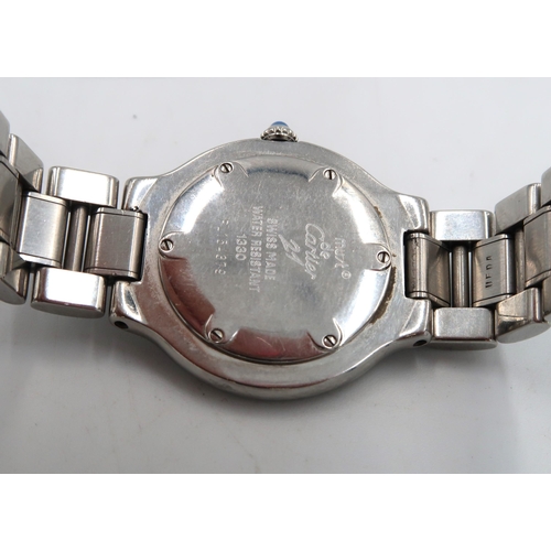 289 - A Ladies Le Must de Carter wristwatch, the silvered dial signed must de Cartier, fitted with blued s... 