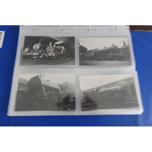 456 - Three albums of vintage postcards, all Locomotive