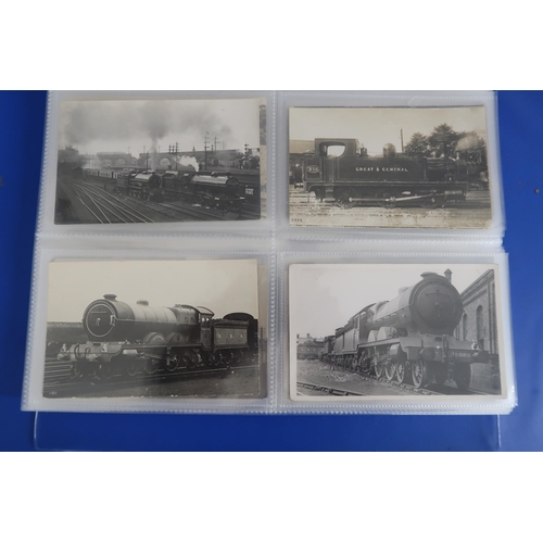 456 - Three albums of vintage postcards, all Locomotive