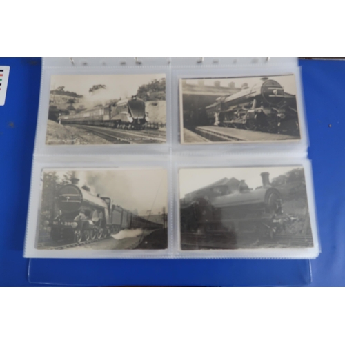 456 - Three albums of vintage postcards, all Locomotive