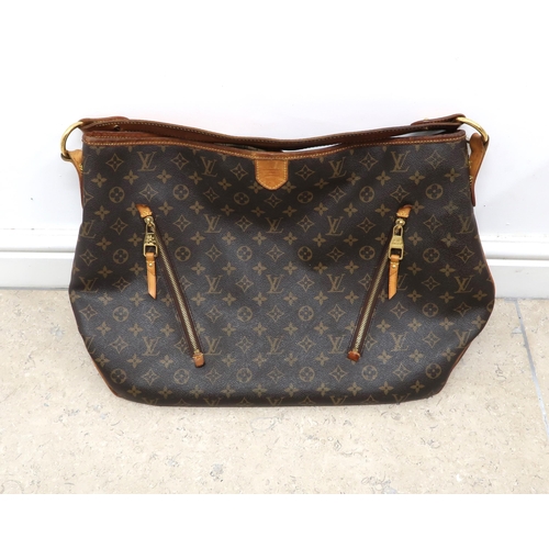 482B - A Louis Vuitton Delightful leather handbag, brown leather with Louis Vuitton monogram with two zips ... 