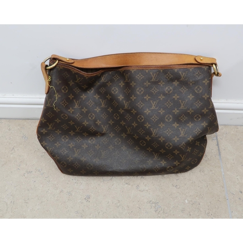 482B - A Louis Vuitton Delightful leather handbag, brown leather with Louis Vuitton monogram with two zips ... 