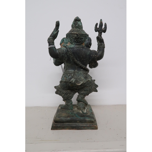 496 - An antique Lord of Ganesh statue Hindu God, bronze, 25cm high