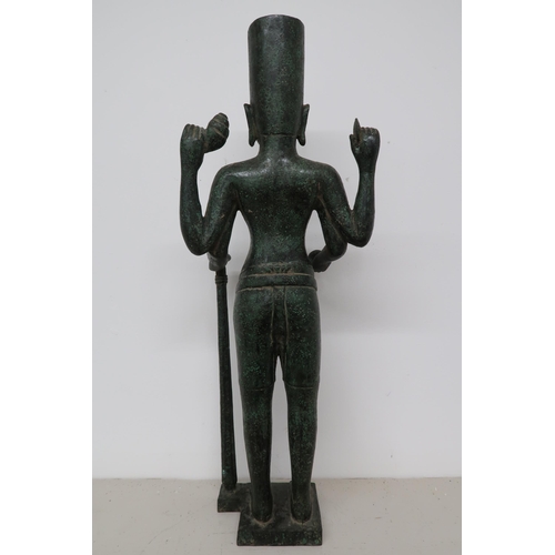 501 - An antique bronze figure, Vishmu Khmer style figure standing, 52cm high