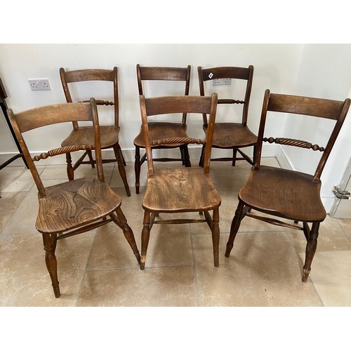 663 - A near set of six 19th Century rope back dining chairs