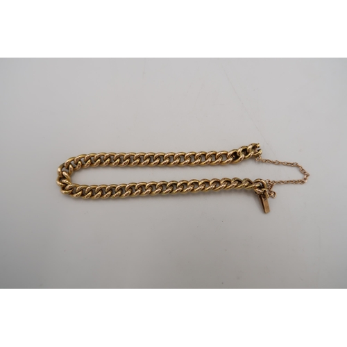 192 - A 15ct stamped yellow gold bracelet - approx weight 10.7 grams - 18cm long - clean and bright