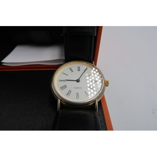 252 - A modern rose gold watch by Simon Carter with date - in working order - an Ingersol wind up watch - ... 