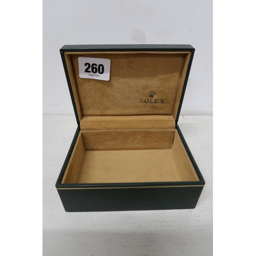 260 - A vintage green Rolex watch box