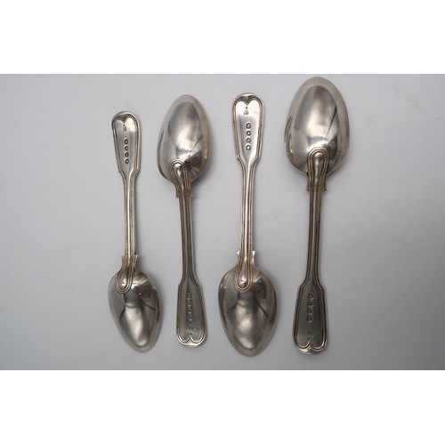 322 - A set of four silver hallmarked dessert spoons London 1840 - approx weight 8.3 troy oz