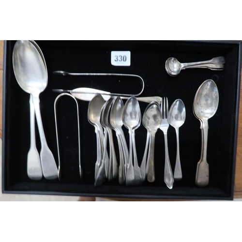 330 - Assorted hallmarked silver flatware - approx weight 20 troy oz - clean and bright