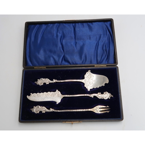 349 - A H.M. cased silver Afternoon tea set Birmingham 1903 1.2 Troy Oz.