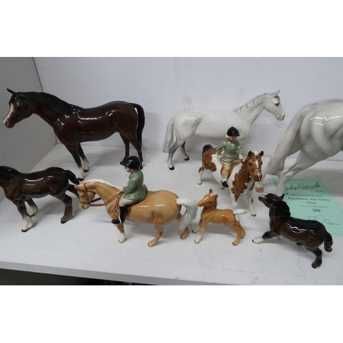 432 - A Selection of Beswick Ceramic Horses, items include Racehorse and Jockey Grey, Limited to 250, 29cm... 