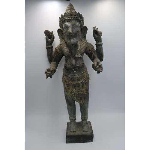 462 - An antique Khmer style Ganesha Statue standing Angkor wat Ganesha 53cm high, in good condition