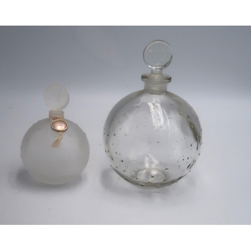 470 - Two Lalique designed perfume bottles - Worth of Paris - Height 15cm