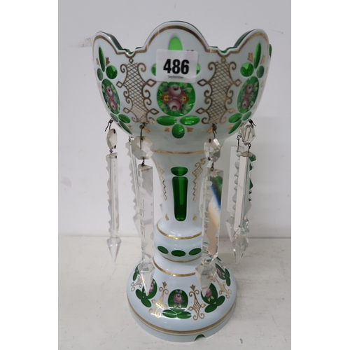 486 - A 19th century glass lustre - in good condition