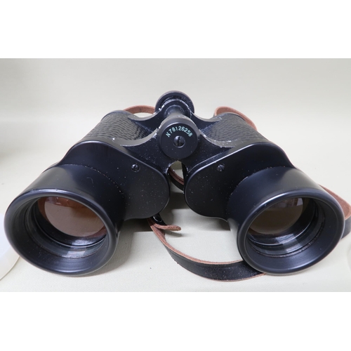 543 - A pair of vintage Russian binoculars 12x40 made in USSR with case and lens covers - good condition