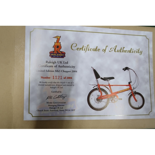 620 - A Raleigh Limited Edition Mk3 Chopper 2004 - Number 1121 of 2004 - With Certificate of Authenticity ... 