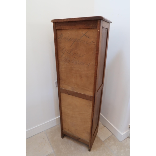 628 - A 1930's oak tambour fronted filing cabinet with an nice colour and good condition, with replaced sh... 