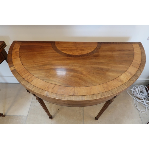 634 - A pair of 19th Century Mahogany and inlaid Card tables 92cm wide 72cm high. (some historical woodwor... 