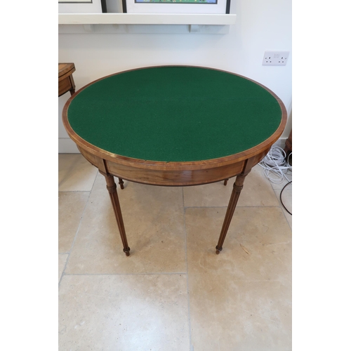 634 - A pair of 19th Century Mahogany and inlaid Card tables 92cm wide 72cm high. (some historical woodwor... 