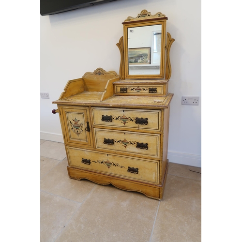 667 - A 19th century original painted washstand - Width 105cm x Height 147cm