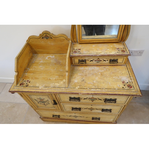 667 - A 19th century original painted washstand - Width 105cm x Height 147cm