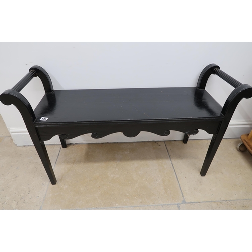 679 - A 19th century painted pine window seat - Width 104cm